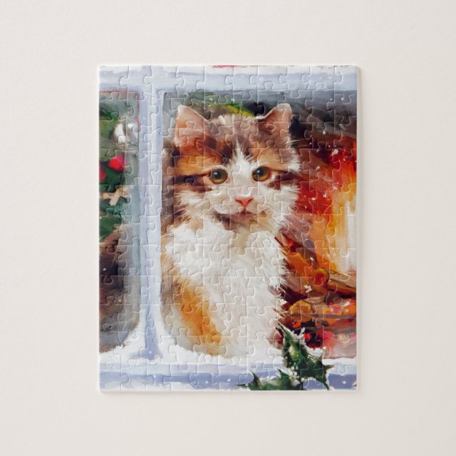Christmas Kitten Jigsaw Puzzle (Vertical)