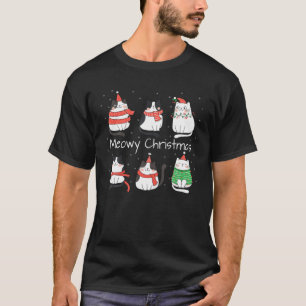 Christmas Kitten Lovers Xmas Kitty Santa Claus Cut T-Shirt
