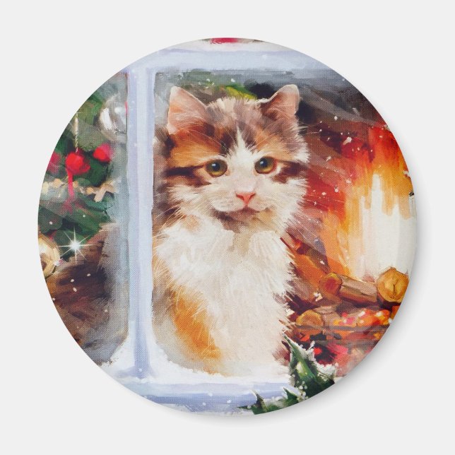 Christmas Kitten Magnet (Front)