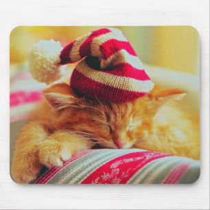 Christmas Kitten Mouse Pad