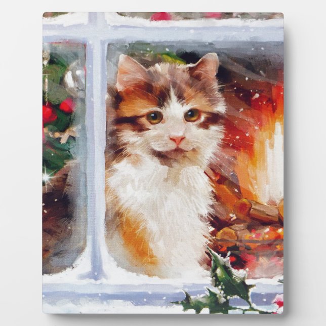 Christmas Kitten Plaque (Front)