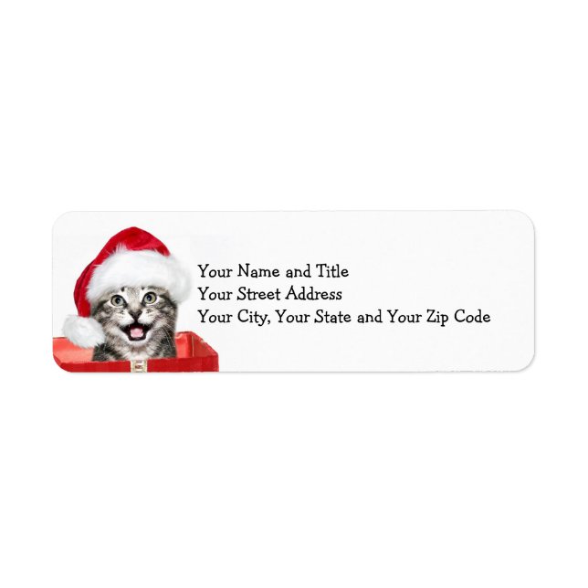 Christmas kitten return address label (Front)