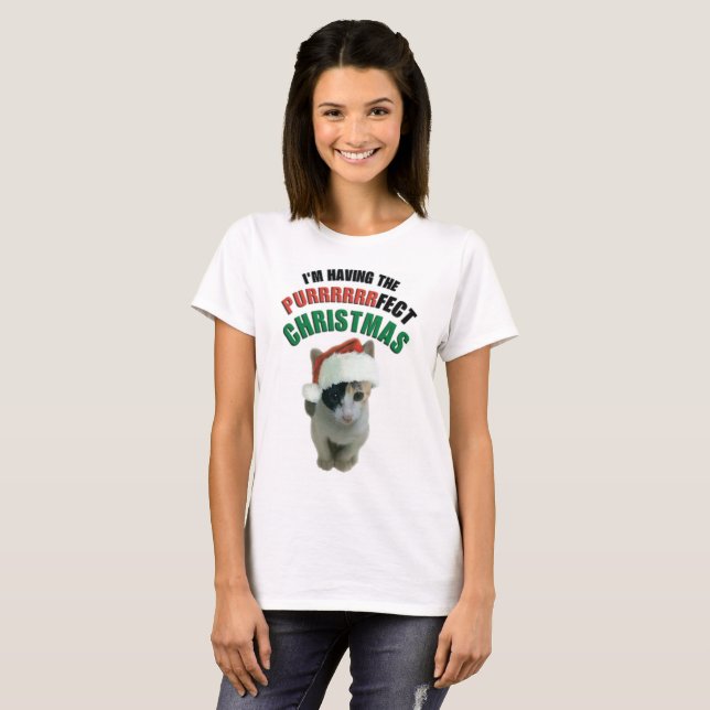 Christmas kitten t-shirt (Front Full)