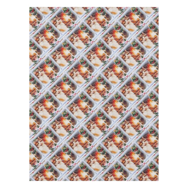 Christmas Kitten Tablecloth (Front)