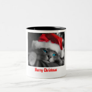 Christmas Kitten Two-Tone Coffee Mug