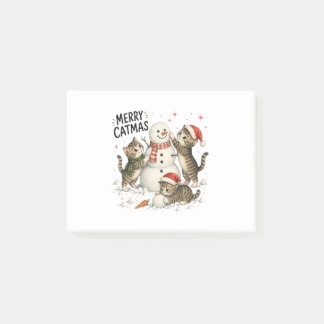 Christmas Kittens Building Snowman Post-it Notes