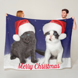 CHRISTMAS KITTENS FLEECE BLANKET