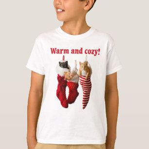 Christmas Kittens in Stockings T-Shirt