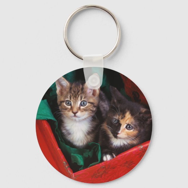Christmas Kittens Key Ring (Front)