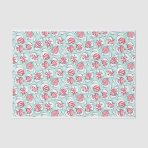 Christmas Kittens with Peppermint Candy Baubles Tissue Paper
