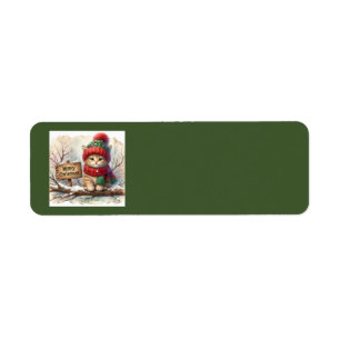 Christmas Kitty Address Labels