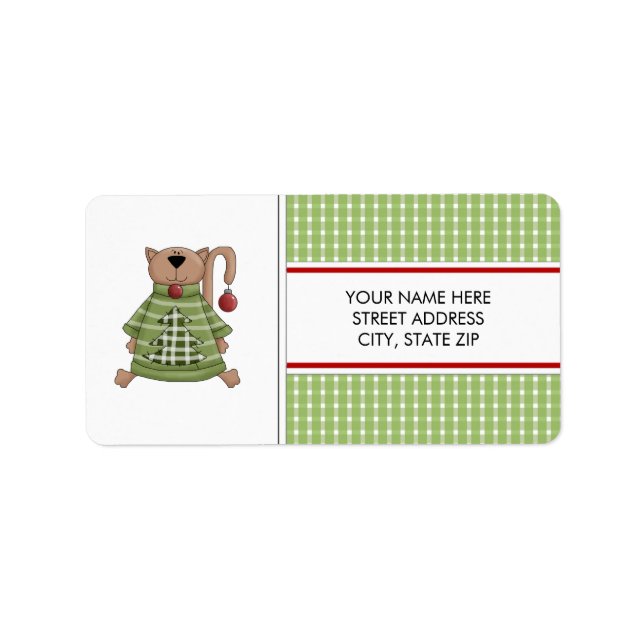 Christmas Kitty Address Mailing Labels (Front)