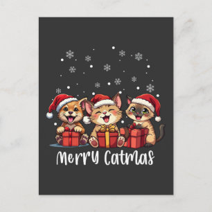 Christmas Kitty Cats Merry Catmas Holiday Postcard