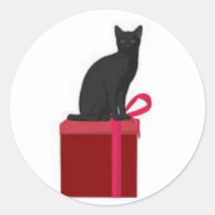 Christmas Kitty Classic Round Sticker