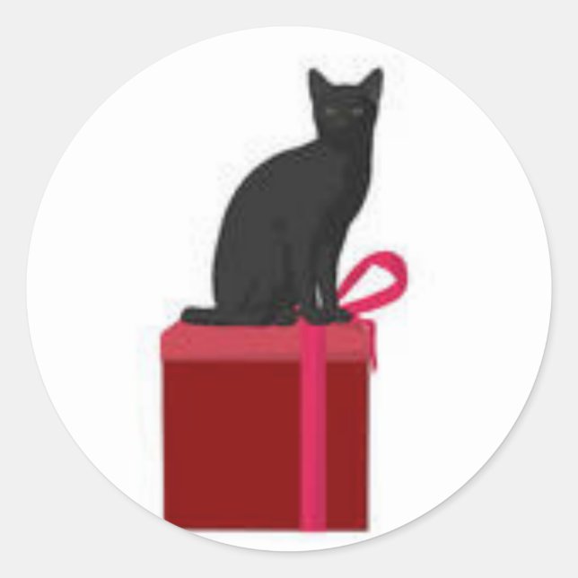 Christmas Kitty Classic Round Sticker (Front)