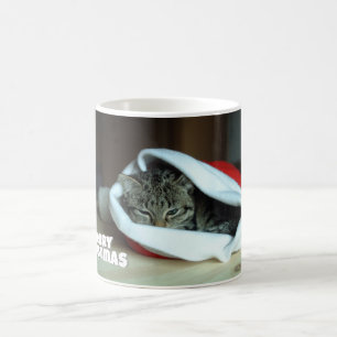 Christmas kitty coffee mug