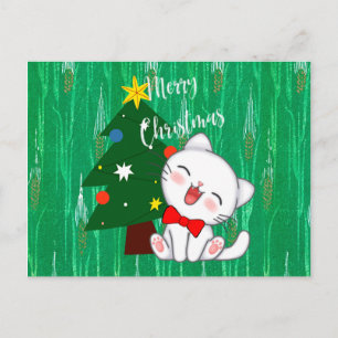 Christmas Kitty colourful holiday design Postcard