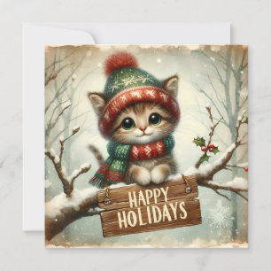 Christmas Kitty Greeting Card