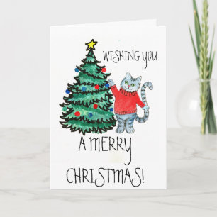Christmas kitty holiday card