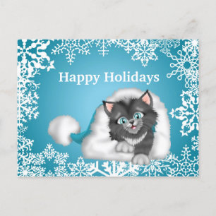Christmas Kitty Holiday Postcard
