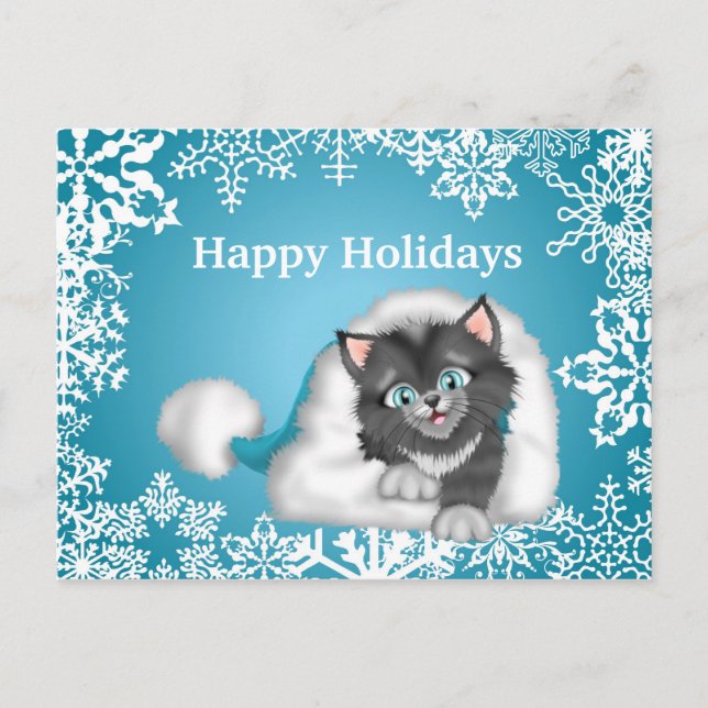 Christmas Kitty Holiday Postcard (Front)