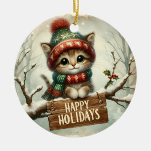 Christmas Kitty Ornament