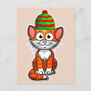 christmas kitty postcard