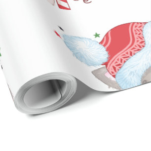 Christmas Kitty with Lights Wrapping Paper