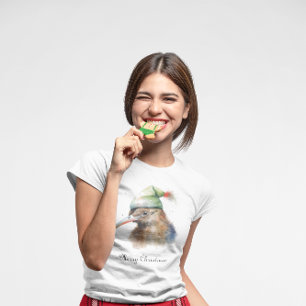 Christmas Kiwi Bird, customisable T-Shirt