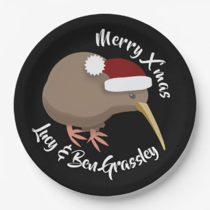 Christmas Kiwi Paper Plate