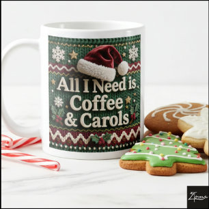 Christmas Knit Sweater All I Need is Coffee & Caro Mug