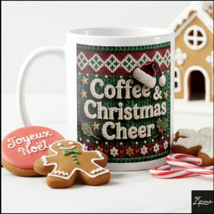 Christmas Knit Sweater Coffee & Christma Santa Hat Mug