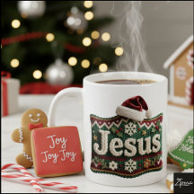 Christmas Knit Sweater Jesus Santa Hat