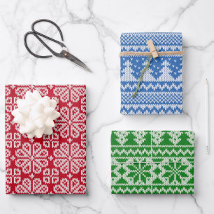 Christmas Knit Wrapping Paper Set
