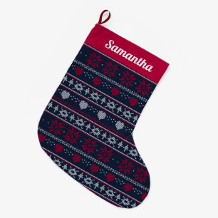 Christmas Knitted Look Stocking