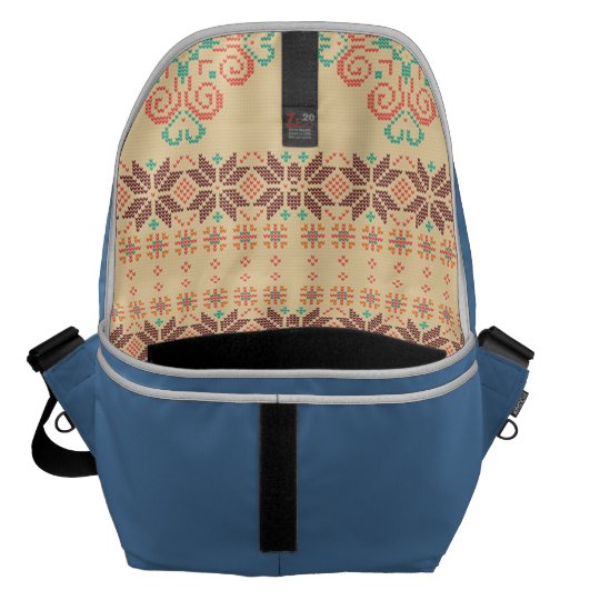 Christmas knitted pattern courier bags