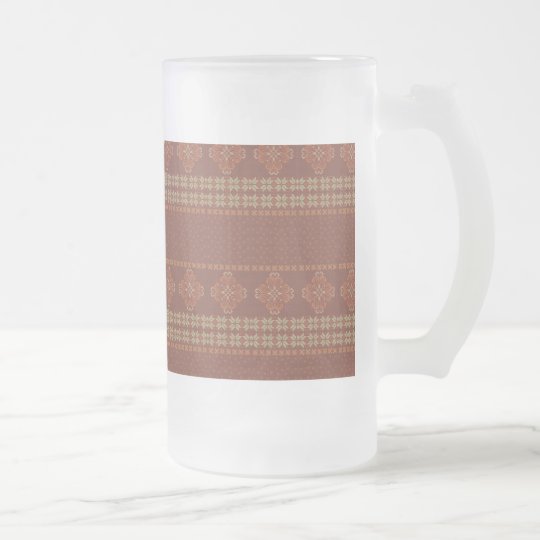 Christmas knitted pattern frosted glass beer mug