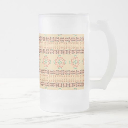 Christmas knitted pattern frosted glass beer mug
