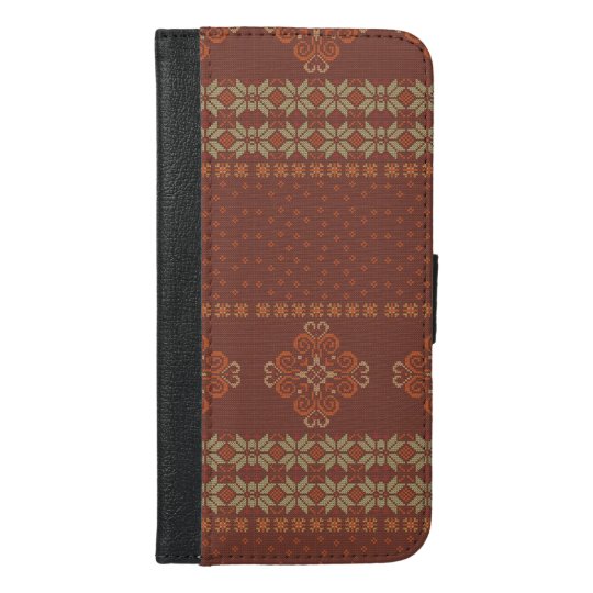 Christmas knitted pattern iPhone 6/6s plus wallet case