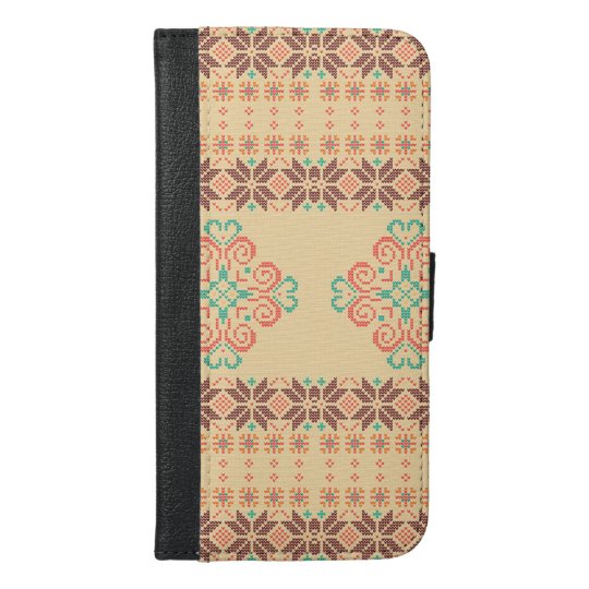 Christmas knitted pattern iPhone 6/6s plus wallet case