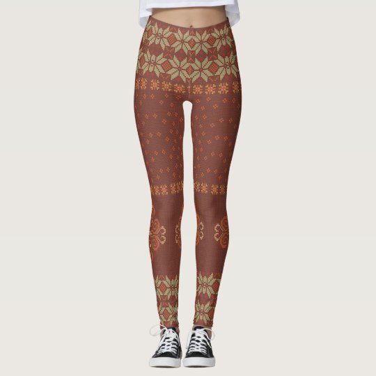 Christmas knitted pattern leggings