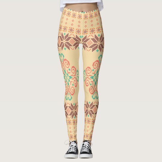 Christmas knitted pattern leggings
