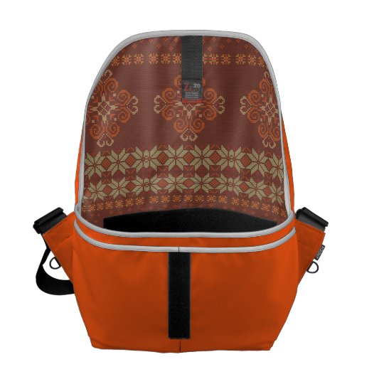 Christmas knitted pattern messenger bag