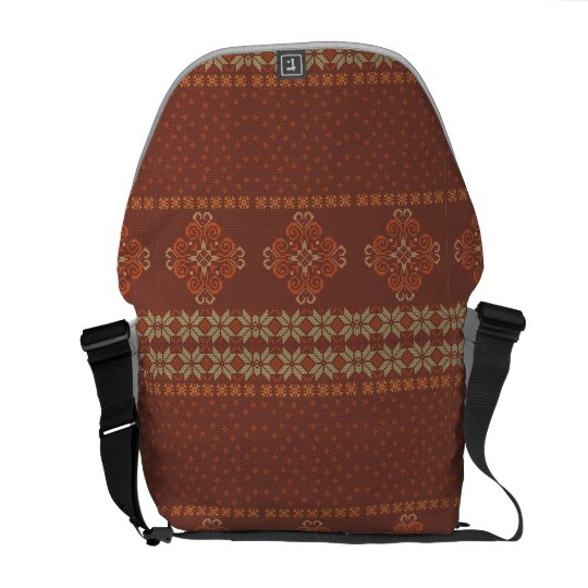 Christmas knitted pattern messenger bag