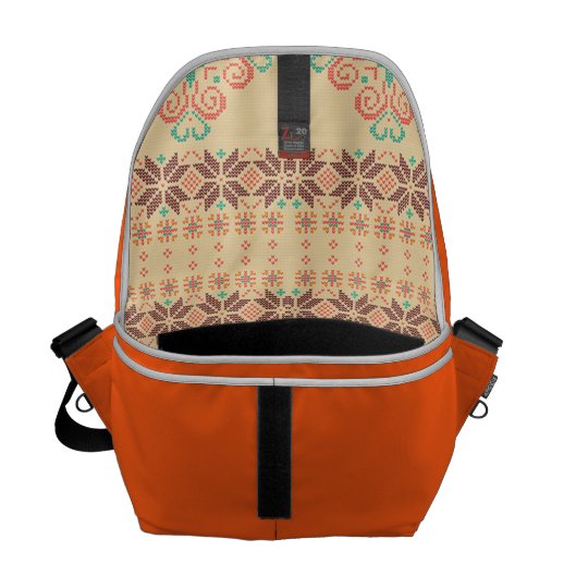 Christmas knitted pattern messenger bags