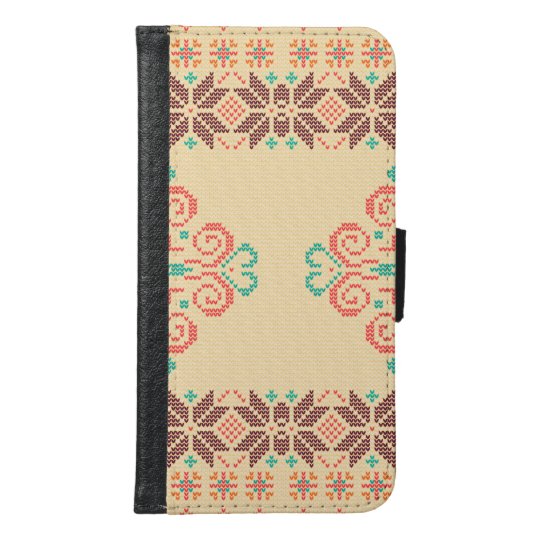 Christmas knitted pattern samsung galaxy s6 wallet case