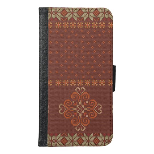 Christmas knitted pattern samsung galaxy s6 wallet case