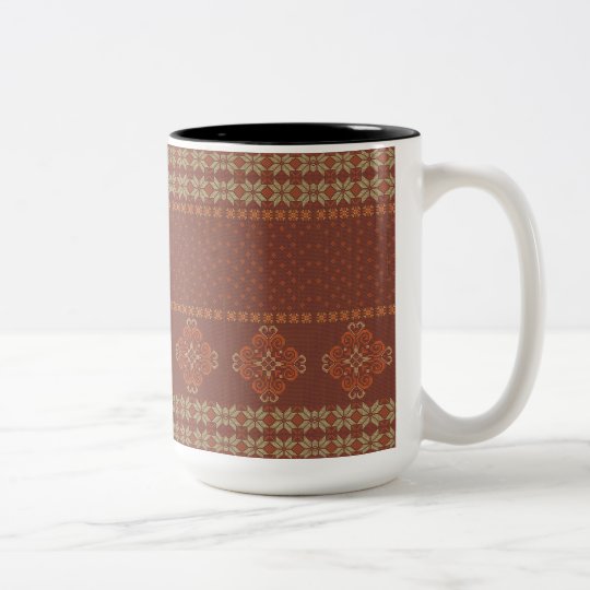 Christmas knitted pattern Two-Tone coffee mug