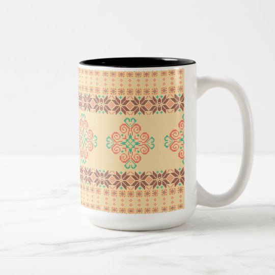 Christmas knitted pattern Two-Tone coffee mug