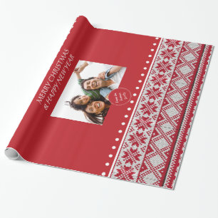 Christmas knitted pattern wrapping paper